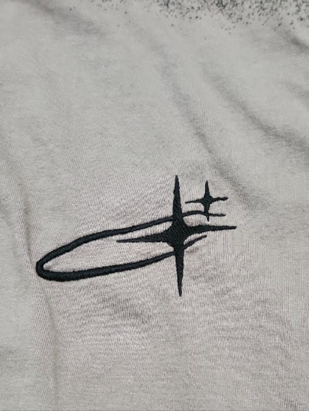 Time + Space Short-Sleeve Crew Tee in Taupe with Black Embroidered Accents 2XL - Picture 5 of 13